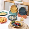 Platen 4 Stuks Knoedel Plaat Sushi Plastic Dip Sashimi Dompelgerecht Japanse Shell Lunch Bowls Voor Volwassenen