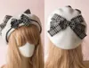 Béret japonais JK Lolita pour femmes et filles, bonnet en feutre de laine avec nœud papillon, mode hiver Kawaii, 240124