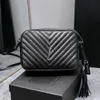 Top Tier Mirror Quality Loulou Camera Bag Small 23cm Womens Real Leather Quilted Zipper Purse Handbag Luxury Designers Crossbody Black Shoulder Strap Box