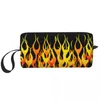 Cosmetische tassen Racing Flames Makeup Orange Fire Toilettas Trendy reisorganisatorkoffer