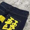 Y2K HARAJUKU JEANS MEN HIP HOP STREETWEARジーンズ印刷ヴィンテージグラフィックメンズ女性ゴシックファッションブラックローライズジーンズ240122