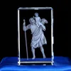 Mini K9 Crystal 3D Laser Sculpture Cube Christian Jesus Cross Figurine Virgin Mary Cross Celies Office biurko Dekor domu 240122