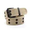 Riemen Trendy Jurken Metalen Gesp Voor Vrouwen Holle Man Tailleband Dubbele Grommet Gat Koreaanse Tailleband Canvas Riem