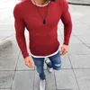 Herrenpullover Pullover Dünner einfarbiger Pullover Langarm gestrickt Plus Size Winter Männer Herbst Slim T-Shirt Basic O Neck Schwarz Rot Spri