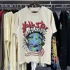 Piekielna Koszula Męskie Tshirt Designer Koszulki Mężczyzn TEES Women Rapper Umyj szary ciężki rzemiosło Unisex krótkie rękawie Top High Street Fashion Retro Hellstar Womans T Shirt 37