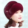 Basker vinter varm hatt imitation mössor för kvinnor öronflap fiskare blommig bassäng mössa