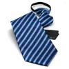 Bow Ties 2024 Brend 10cm Wide Plus Formal Business Necktie Striped Zipper Administratio Gravata Simple Easy To Pull With Gift BOX