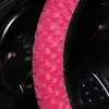 Steering Wheel Covers Universal 37-39cm Pink Cover Car Accessories Interior Parts Warm Plush For Winter Anti-slip