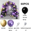 Svart ballonger Garland Metallic Gold Purple Latex Balloons Arch Kit Kids Birthday Party Baby Shower Graduation Decoration Globos 240118