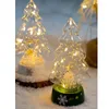 Juldekorationer träd glas nattljus bordsskiva Xmas led lysande dekoration party bröllop arbol de navidad ornament hem dekor