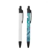 Stylo à bille de transfert de chaleur vierge, stylo à Sublimation avec film rétractable, Clip personnalisé blanc, fournitures scolaires et de bureau