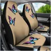 Car Seat Covers Ers Tan Set With Purple And Blue Bright Butterflies Fit For Most Bucket Seats Girly Protectors Drop Delivery Automobil Otrbt