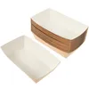 Disposable Dinnerware 100 Pcs Paper Boats Takeout Fried Chicken Case Tray Snacks Container Containers Holding Packing Box Holder