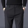 Autumn Winter Mens Casual Pants Business Stretch Slim Fit Elastic midja jogger Korean Classic Thick Black Grey Trousers Male 240130