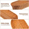 Plates Bread Basket Rattan Woven Fruit Serving Tray Storage For Home