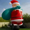 wholesale Père Noël gonflable géant de Noël 12 mH (40 pieds) Décoration extérieure de Père Noël gonflable pour les décorations de Noël de fête de cour avec le bateau libre de ventilateur