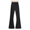 Pantalon actif tenues d'automne femmes maigre Yoga Flare Leggings Style coréen Streetwear jambe décontractée noir