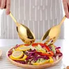 Forks Salata Kaşık Fork Set Paslanmaz Çelik Mutfak Sunucusu Makarna Mutfak Muteserler Halka açık altın sofra takımı açık büfe restoran araçları