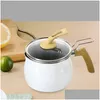 Pans Small Pot Cookware Depth 12Cm 1.9L Cooking Tool Soup Milk Pan For Picnic Gas Stoves Induction Kitchen Cam Drop Delivery Home Gard Otqws