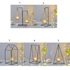 Bougeoirs fer Art géométrique chandelier nordique lampe romantique hydroponique Table ornement bougie Dinne
