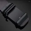 Belts 2024 Inside Wearing Toothless Automatic Buckle Belt Business Leisure Shopping Travel Men's Black Simple Design Pant