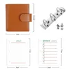 Moterm Düzenli A9 Boyutu Halkalar Planlayıcı Pebbled Tahıl Cowhide 3 delikli Mini Halkalar Defter 19mm Rings Organizatör Yolculuğu Günlüğü 240130