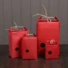 Sac d'emballage de riz en papier Kraft rouge, sac en papier en carton d'emballage de thé/sac en papier kraft pour mariage, sac d'emballage debout pour le stockage des aliments 0206