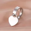 New 14k Yellow Gold Couple Rings With Dangle Heart Pendant Dating Ring for Women Men Fashion Wedding Lover Jewelry Gift