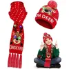 Boinas Snowflake Print Cap LED Chapéu de Natal Cachecol Conjunto Festivo com Santa Elk para A