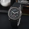 Relógio de quartzo masculino personalizado 42mm pulseira de borracha de couro azul preto safira relógio super brilhante luxo cinto relógios cinto função completa lua