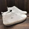 Golden Mid Slide Chaussures décontractées #Goldens # Star High-Top Designer Baskets Femme Chaussure Homme Francy Chaussures Classique Blanc Do-old Dirty