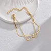 Link-Armbänder, trendige Klingenkette, hängende Schmetterlinge, hochwertiger Edelstahl, goldfarben, romantischer Schmuck, Party-Geschenk für Frauen, Geburtstag