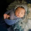 Koce 2 szt./Set Born Pography Props Baby Baby Colet Koronki z kapeluszem urocze miękki miękki mobel z brzęczeniem
