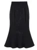 Kvinnors kjolar svart vit hög midja paljett sjöjungfru kjol höst liten doftstil tjock tweed kjol kvinnliga kläder 240123