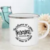 Mugs Teachers Change The World Print Enamel Creative Coffee Cups Drink Water Milk Mug School Home Handle Drinkware Teacher Gifts