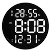 Настенные часы 12 дюймов, светодиодный номер, цифровые часы, температура и влажность, электронные, современный дизайн, украшение, вилка европейского стандарта