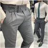 Abiti da uomo Ultime Piastrelle Pieghettate Uomo Completo Pantaloni Doppio Pantalone Costume Homme Uomo Smoking Sposo Slim Fit Terno Masculino Matrimonio