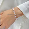 Bracelets de charme Morganite Bracelet de perles Pierres précieuses naturelles réglables en acier inoxydable Mode Bijoux d'été pour femmes Drop Livraison DHFGD