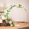 装飾的な花メタルフローラルフープセンターピーステーブルデコレーションディーリースマクラメフープリング