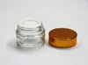 Flaskor 100 st 20g tom amber glas burk makeup fodral med guld plastlock lock inner foder kosmetisk grädde ansiktslåda flaska