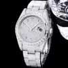 Reloj para hombre con diamantes completos 8215 Movimiento Mecánico automático 42 mm Montre de Luxe Correa de acero inoxidable Reloj de pulsera de moda Relojes impermeables de alta calidad