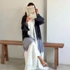 Ropa étnica Abaya abierta Mujeres musulmanas Vestido interior blanco 2 piezas Trajes de Dubai Trajes de kimono modesto Cardigan Islámico Jalabiya Robe Kaftan