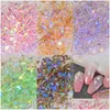 Dekoracje gwóźdź Art 5 colors 100pcs/paczka losowa żywica Fancy Fancy Style Aurora Przezroczysty błyszcząca 3D Dekoracja manicure urok Dr otdmr