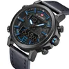 Relógios de pulso relógio de quartzo para homens LED relógio digital top marca esportes luxo impermeável pulseira de couro montre homme