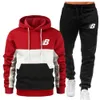 Tempo libero Felpa con cappuccio Pantaloni sportivi Moda marito 2 pezzi Set Tuta da jogging Autunno inverno Primavera Uomo Sport Tuta stampata 240119