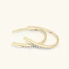 Boucles d'oreilles Lnngy Moissanite boucle d'oreille certifié 925 en argent Sterling en forme de U pour femmes filles Pendientes Plata bijoux percés