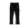 Vintage streetwear blossade jeans byxor hiphop stänk av bläck bred ben jean overaller för män fashionabla retro lapptäcken 240202