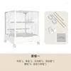 Cat Carriers Large Bird Cage Tiger Skin Peony Xuanfeng Parrot Square Column Breeding