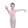 Stage Wear Body da ginnastica a maniche lunghe Bambino Bambini Body da balletto per ragazze Body da ballo Costume da bagno in spandex elasticizzato