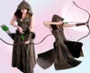 Medieval Cosplay Fashion Women Anime Viking Renaissance Hooded Archer Come Leather Long Dress Sleeveless Masquerade 2022 New T22088168782